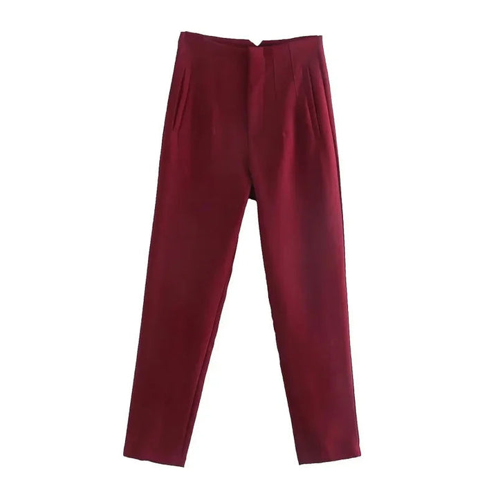 Levoire | Pantalons formels taille haute avec des mesures fines et élégantes Rot