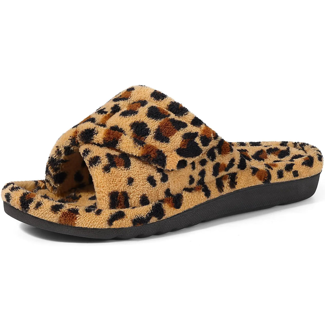 Levoire | Chaussons Fourrés Ajustables Léopard