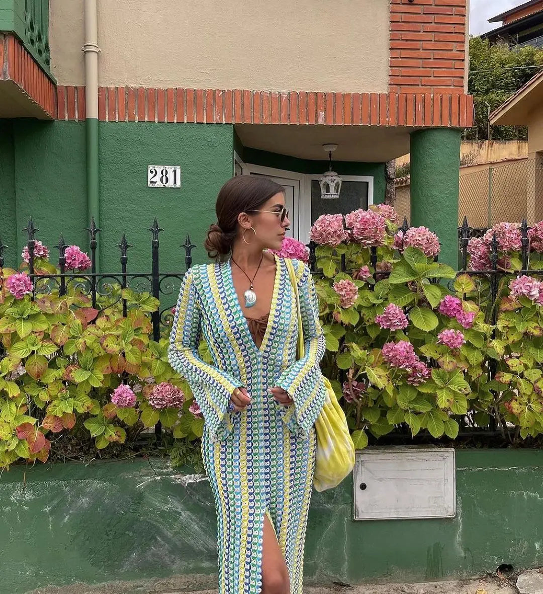 Levoire | Robe De Plage Crochetée Vert