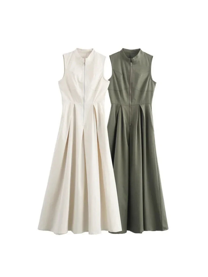 Levoire | Robe Longue Élégante Plissée Sans Manches