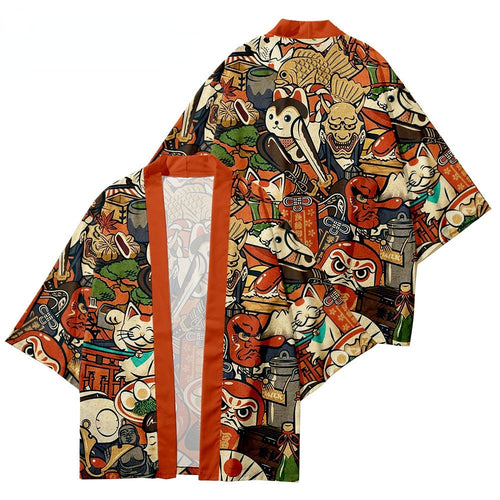 Levoire | Manteau Traditionnel Imprimé Carpe Vague