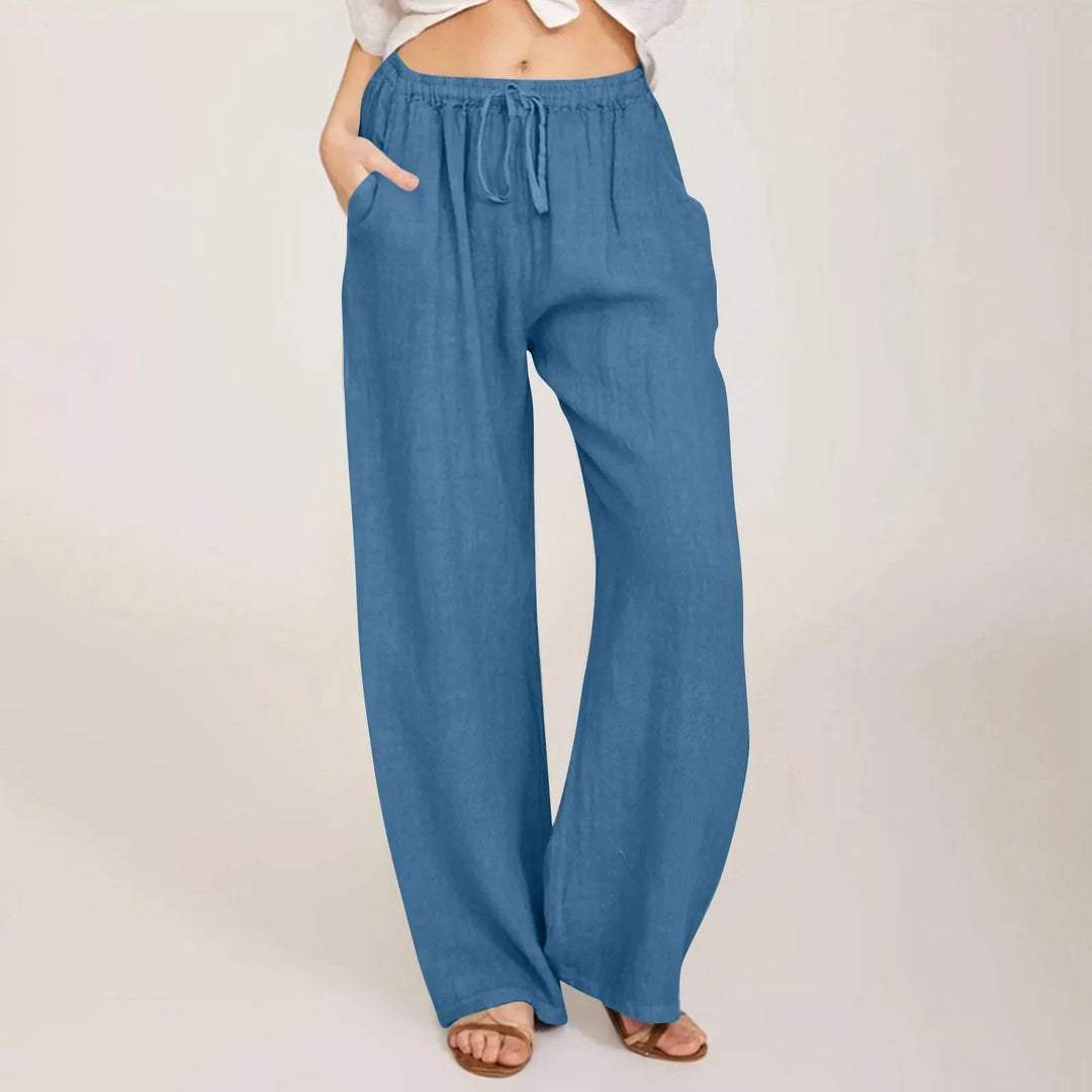 Levoire | Pantalon En Coton Et Lin Respirant Pour Femmes Bleu royal