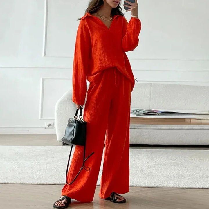 Levoire | Robe Pull Livy au Style Élégant Rouge Orange