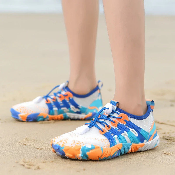 Levoire | Chaussures Barefoot Confortables Pour Enfants Blanc Bleu