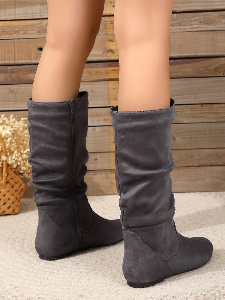 Levoire | Bottes Daim Femmes Genou Fermeture Éclair