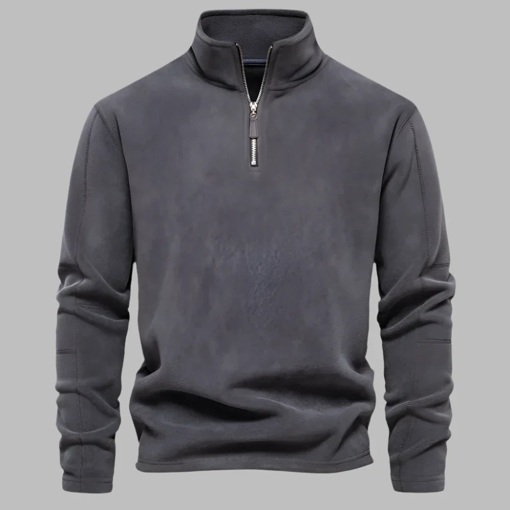 Levoire | Pull Pour Hommes Confortable Avec Fermeture Éclair Gris foncé