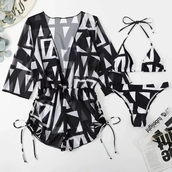 Levoire | Ensemble De Plage Combinaison Associé À Un Bikini Noir