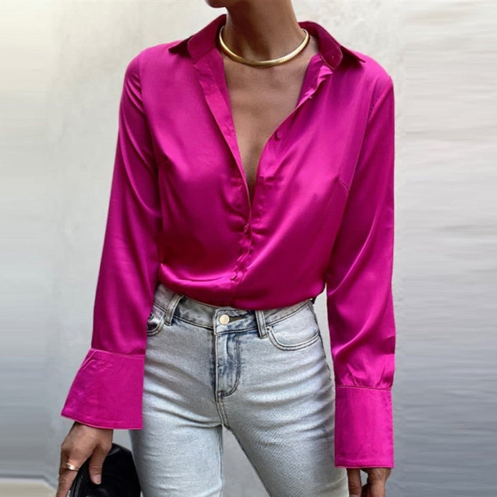 Levoire | Blouse En Satin La Blouse Parfaite Pour Toutes Les Occasions ! Fuchsia Rose