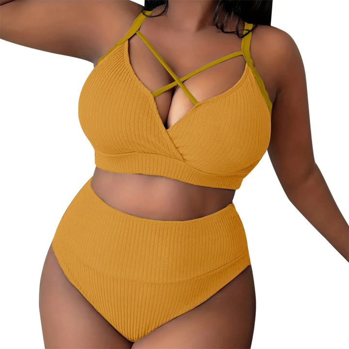 Levoire | Ensemble Bikini Sexy Grande Taille Jaune