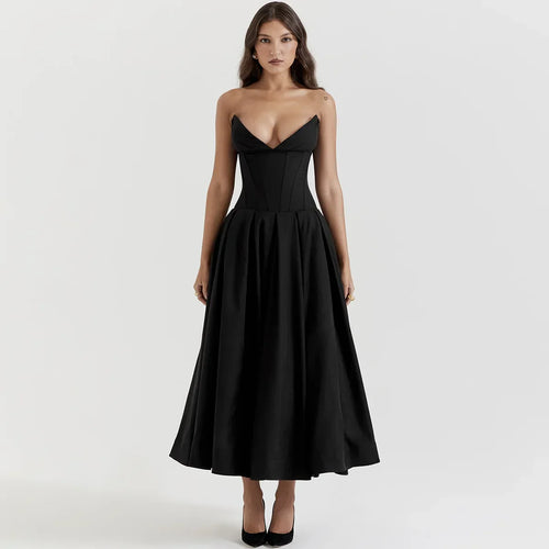 Levoire | Robe Longue Style Corset À Épaules Dénudées