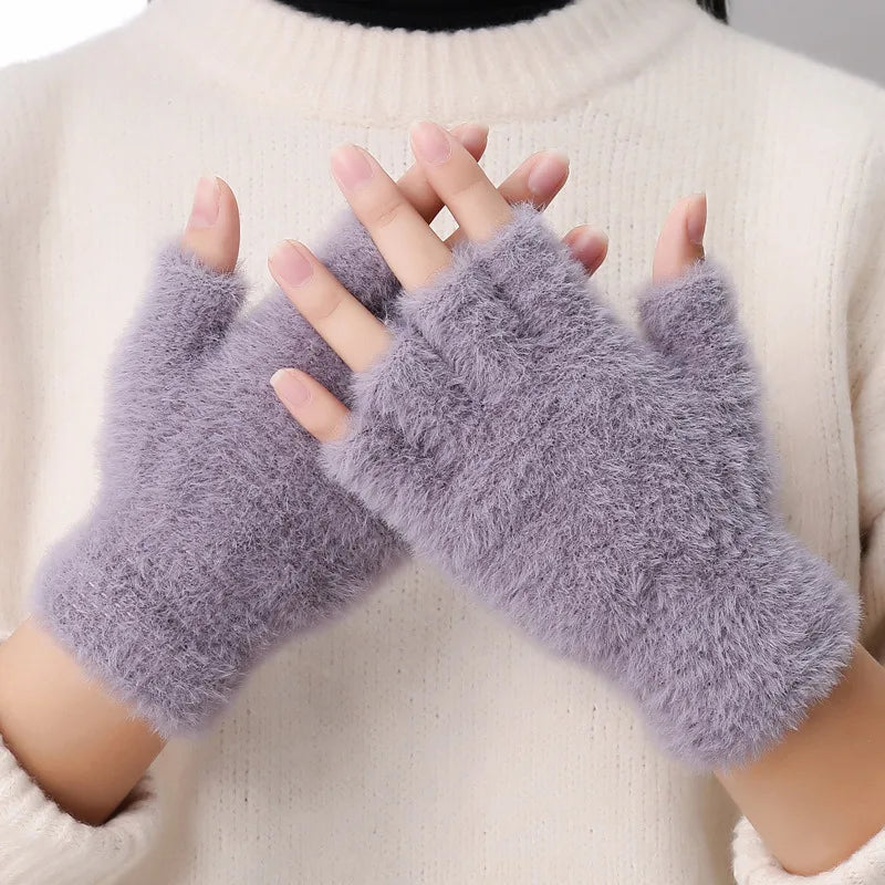 Levoire | Gants Chauds Sans Doigts Pour Femmes En Fourrure Une taille