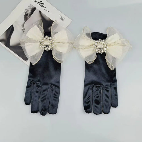 Levoire | Gants En Satin Noir Vintage Hepburn Pour Un Style Classique