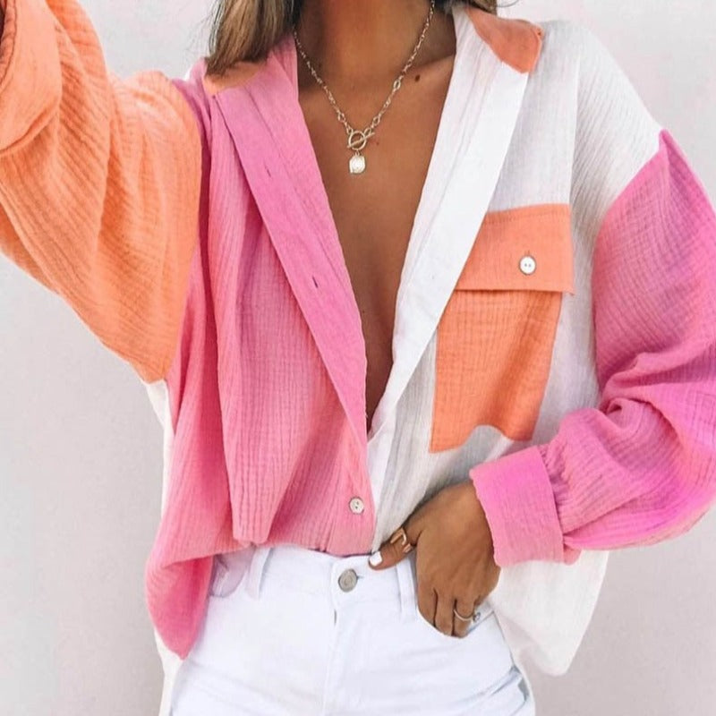 Levoire | Blouse d'été élégante Rose-orange