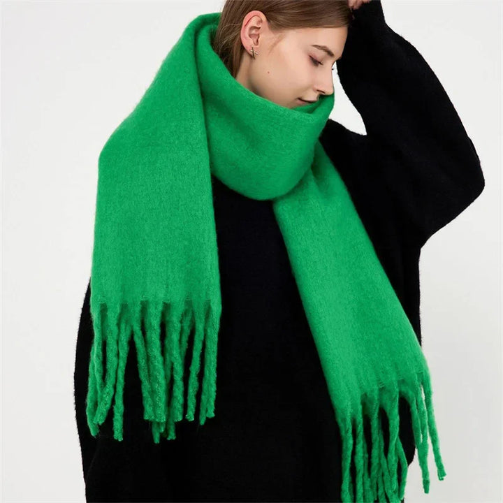 Levoire | Écharpe De Luxe En Cachemire Pour Femme Avec Franges Grün