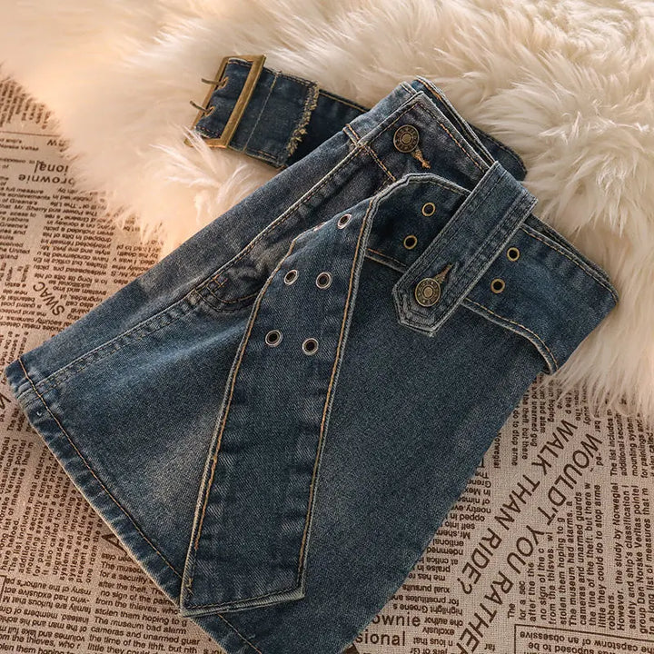Levoire | Y2K Alinien Denim Ceinture Mini Jupe