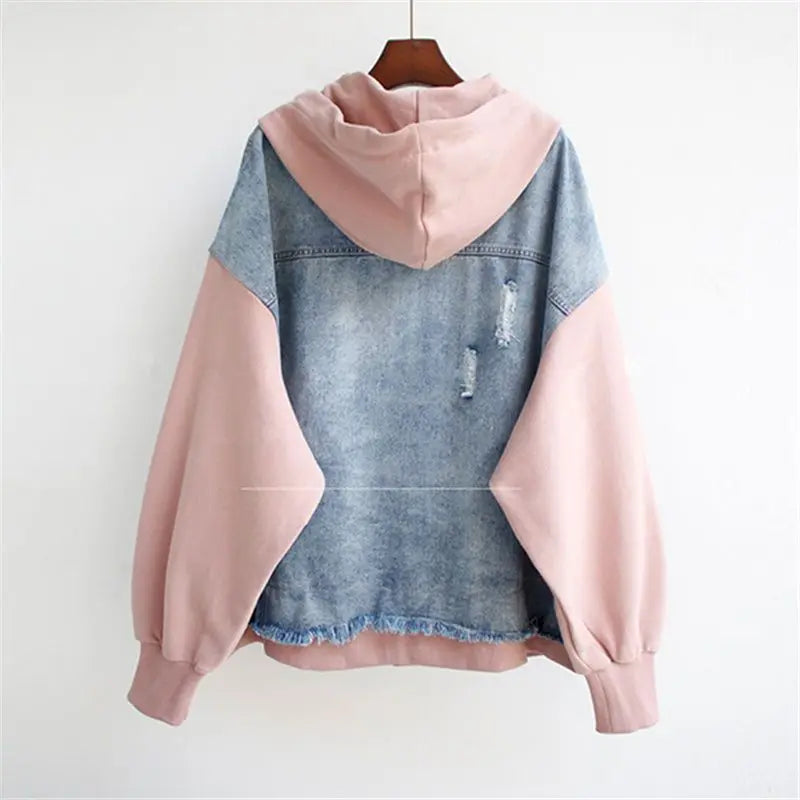 Levoire | Veste En Jean À Capuche Zippée Longue À Manches Longues