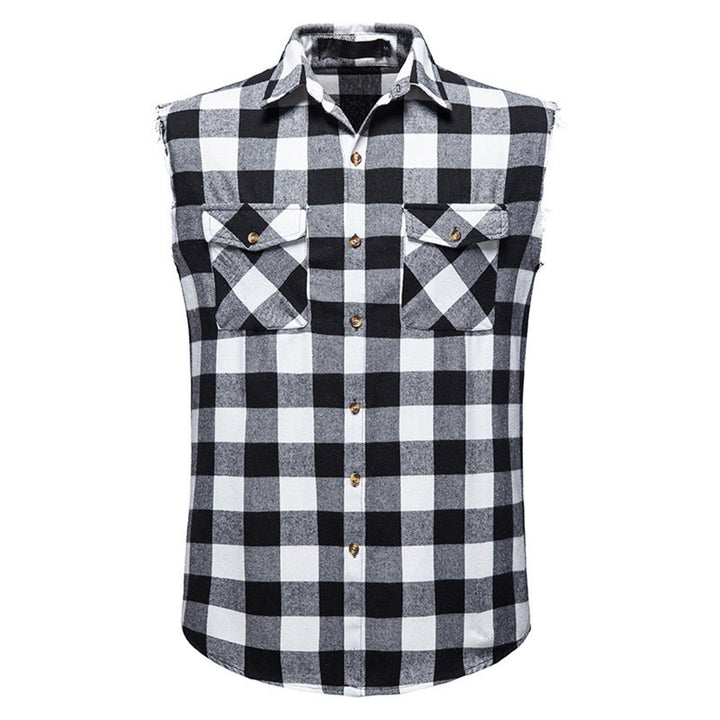 Levoire | Pour Homme Chemise Sans Manches À Pois Sombres Gris
