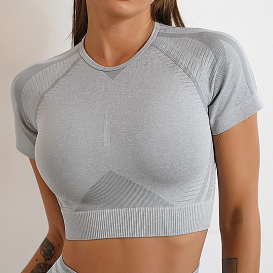 Levoire | Top Sport Avec Manches Courtes Gris