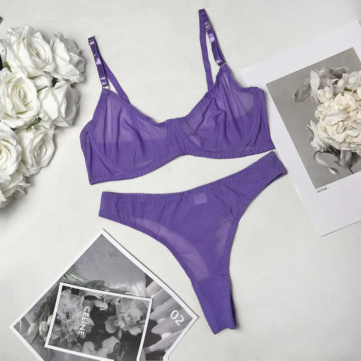 Levoire | Lingerie Entièrement Transparente Lila