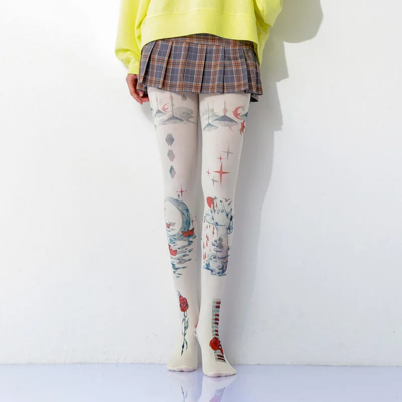 Levoire | Peinture Rétro Imprimée Collants 8 Taille unique