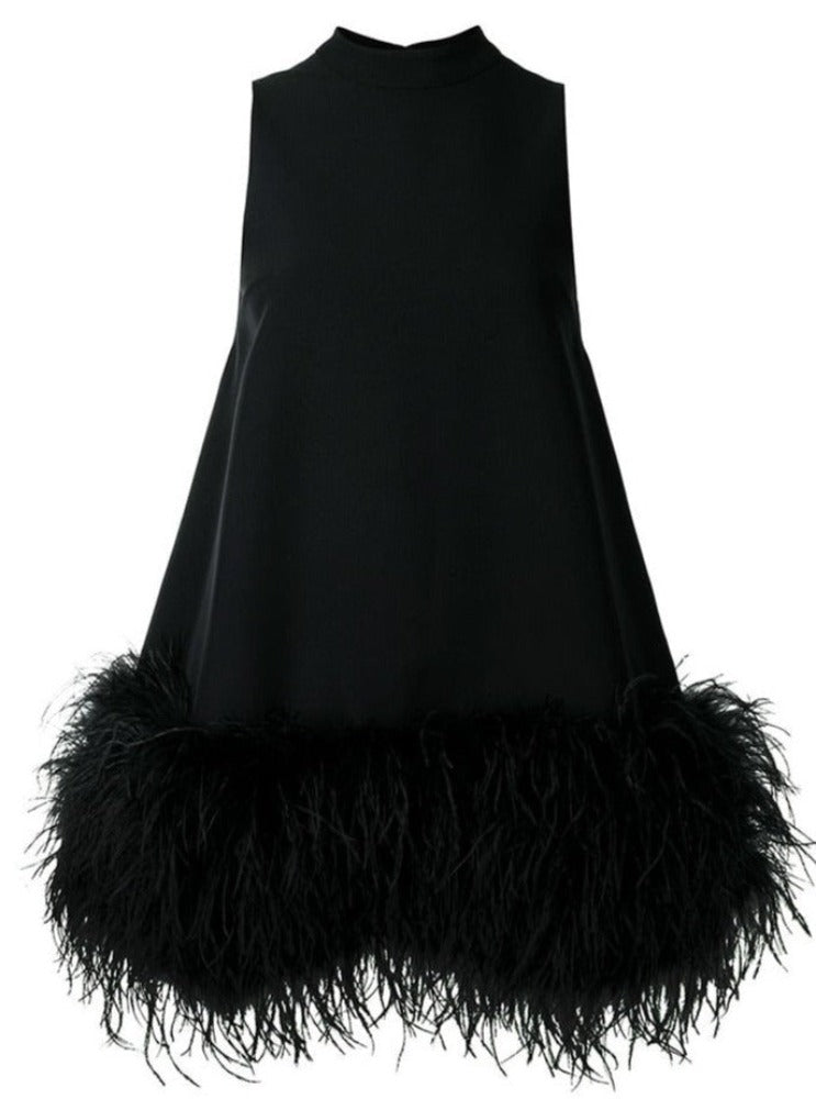 Levoire | Robe En Plumes noir