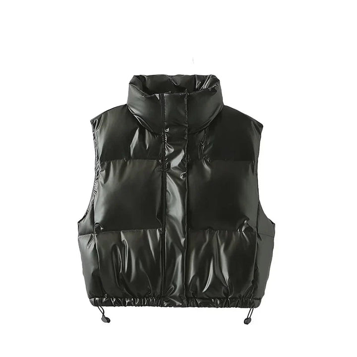 Levoire | Veste Sans Manches Chaude À Col Haut Avec Fermeture Éclair Noir