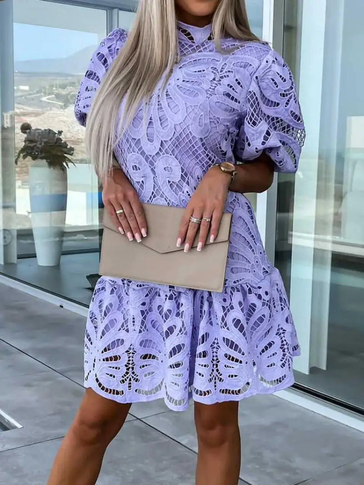 Levoire | Robe Mini Brodée Lilas