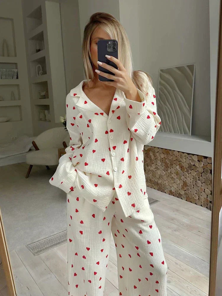 Levoire | Ensemble Pyjama Avec Motif Cœur