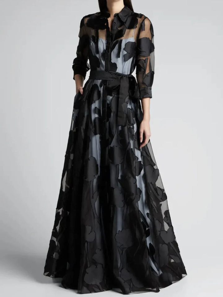 Levoire | Maxi Transparente À Taille Nouée Noir