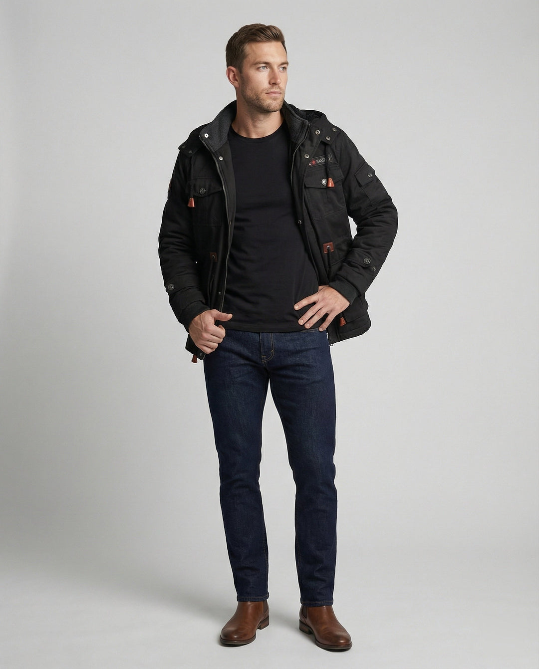 Veste d'hiver pour hommes en polyester avec un design élégant et un rembourrage chaud | Avriane