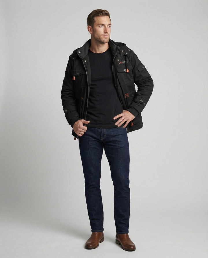 Veste d'hiver pour hommes en polyester avec un design élégant et un rembourrage chaud | Avriane