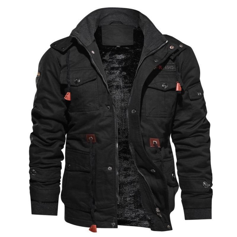 Levoire | Veste à manches longues en polaire avec plusieurs poches Noir