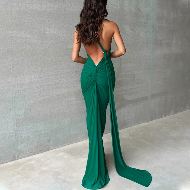 Levoire | Une Épaule Dos Lié Sans Manches Maxi-Vêtements