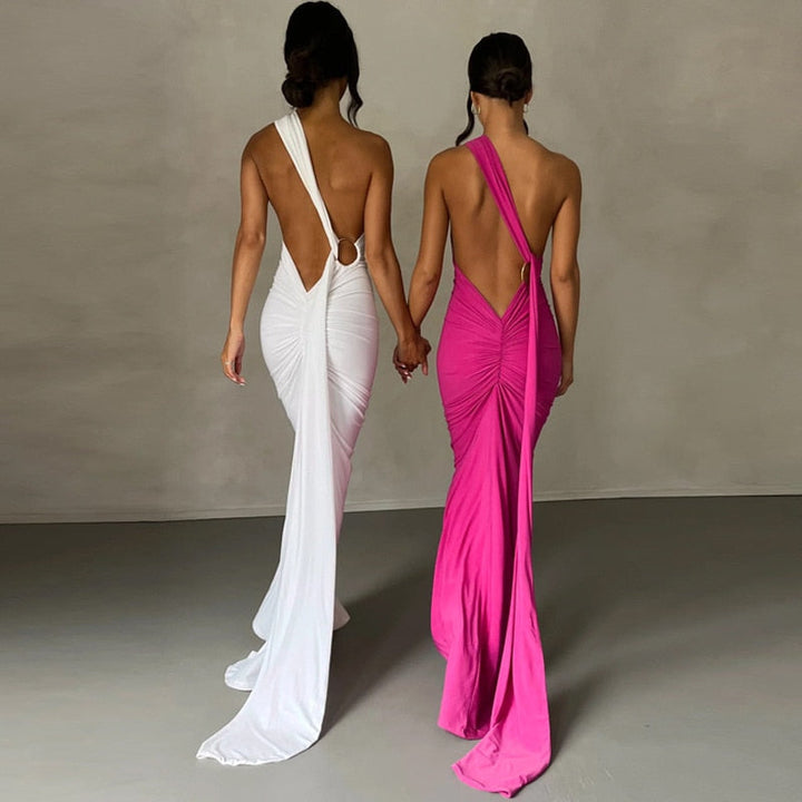Levoire | Une Épaule Dos Lié Sans Manches Maxi-Vêtements