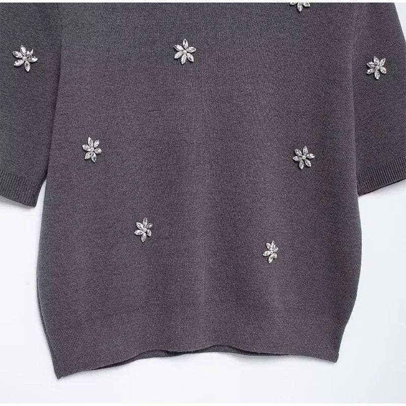 Levoire | Robe Courte Avec Tricot Et Strass