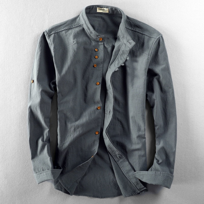 Levoire | Chemise Japonaise Élégante Gris Clair