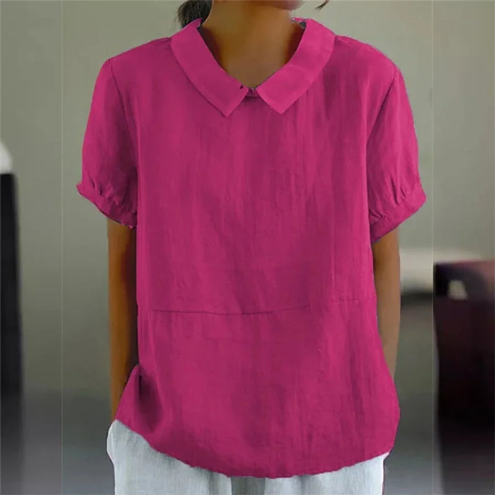 Levoire | Chemise En Coton Lin Confortable Avec Col Peter Pan Lilas