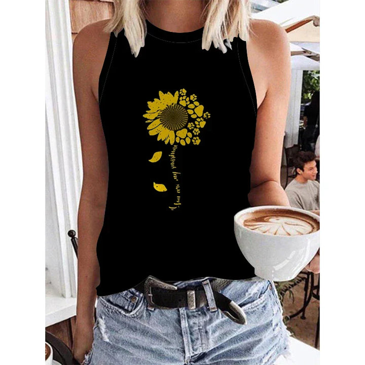 Levoire | Débardeurs 3D Imprimé Tournesols Femmes 2