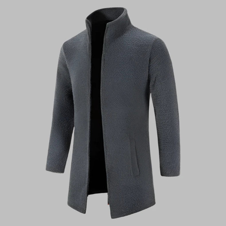 Levoire | Pull En Polaire Long Confortable Avec Zip Pour Hommes Gris foncé