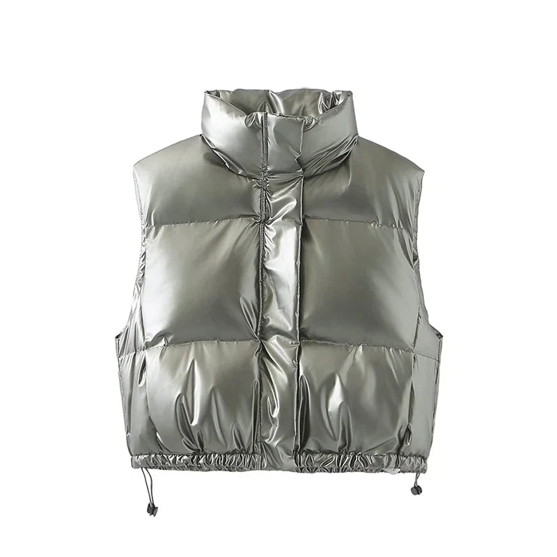Levoire | Veste Sans Manches Chaude À Col Haut Avec Fermeture Éclair Gris
