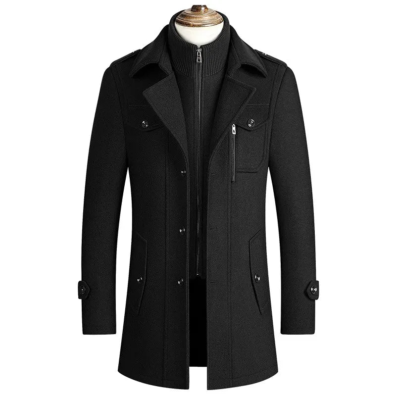 Levoire | Manteau de prestige en laine vierge Noir corbeau