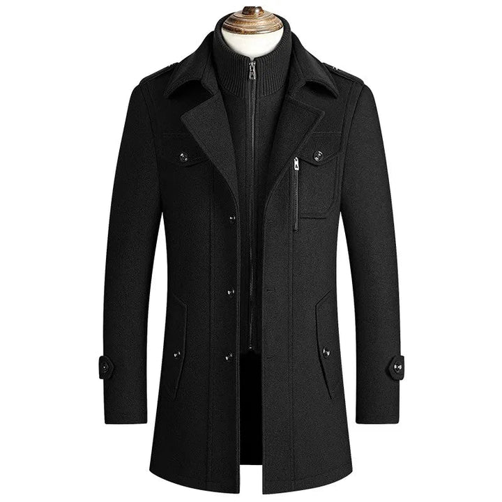 Levoire | Manteau Long Pour Hommes Pour L'Automne Corvino noir