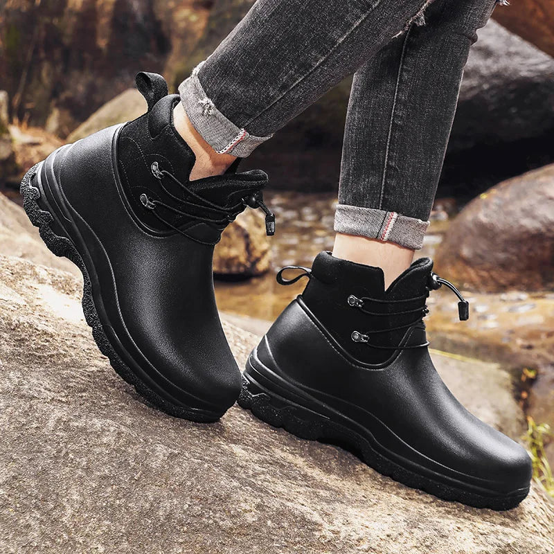 Levoire | Bottes De Pluie Élégantes Sans Lacets Avec Brides De Cheville Pour Hommes