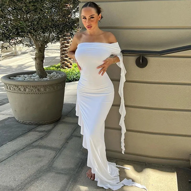 Levoire | Robes Maxi À Fente Haute Froncées