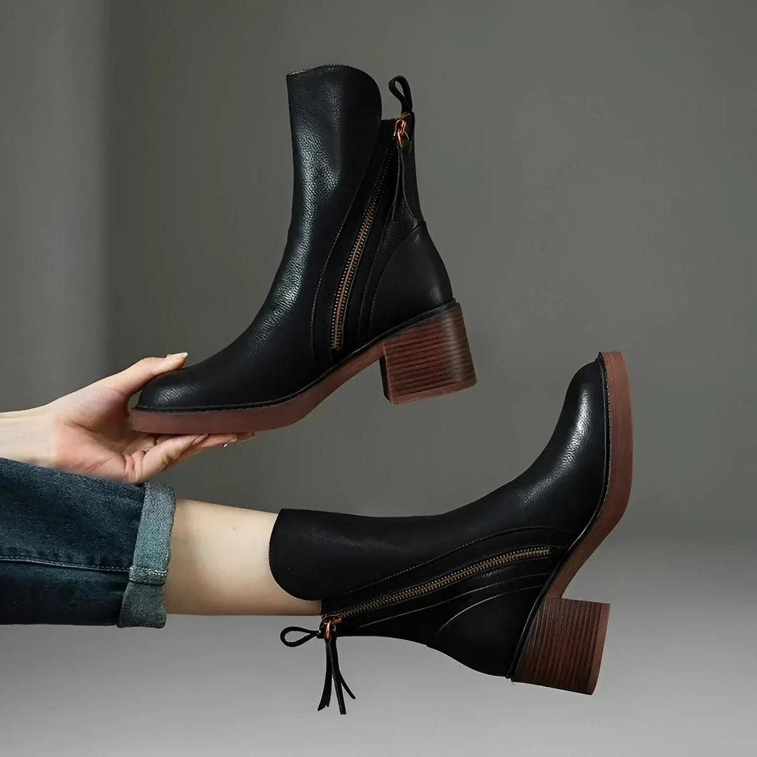 Levoire | Bottes en Cuir Confortables et Élégantes pour Femmes Noir (Bientôt épuisé)