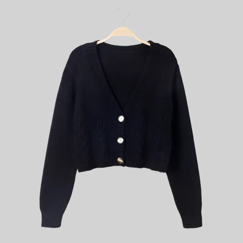 Levoire | Gilet Moderne Pour Femmes Avec Décolleté En V Et Boutons Noir Taille unique