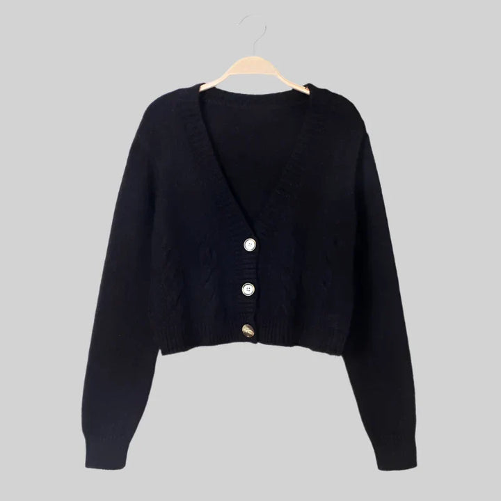 Levoire | Gilet Moderne Pour Femmes Avec Décolleté En V Et Boutons Noir Taille unique