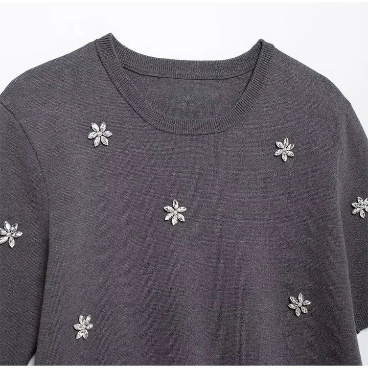 Levoire | Robe Courte Avec Tricot Et Strass