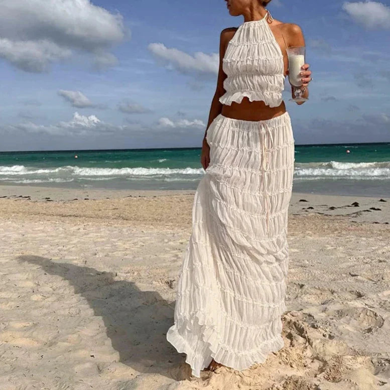 Levoire | Ensemble Avec Vêtements De Plage Avec Jupes Longues Blanc