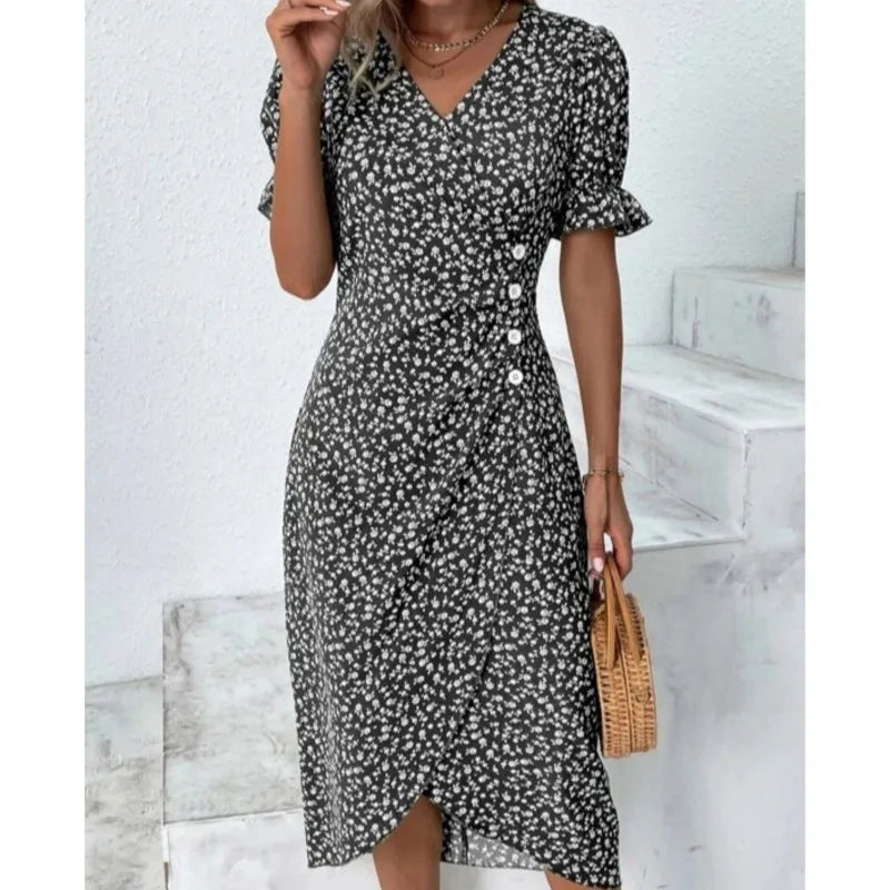 Levoire | Robe Enveloppante Blossom Noir